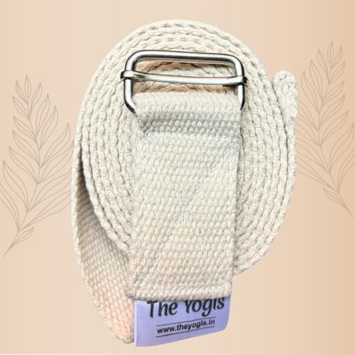 The Yogis Yoga Stretch Belt for All Levels of Asanas Organic Cotton Belt | Best for Daily Stretching, Yoga, Pilates, Physical Therapy, Fitness | 9 Feet Long Premium Cotton Belt - Image 1