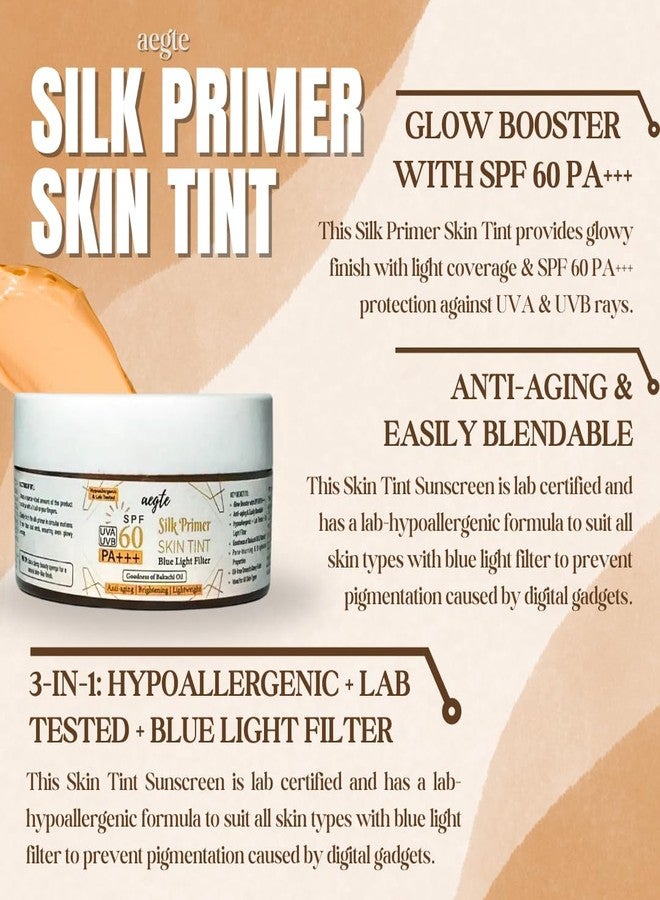 Aegte Blue Light filter Silk Primer Skin Tint with SPF 60 PA+++ Ant-aging & Lightweight Medium to Natural Coverage BB Foundation - Image 3