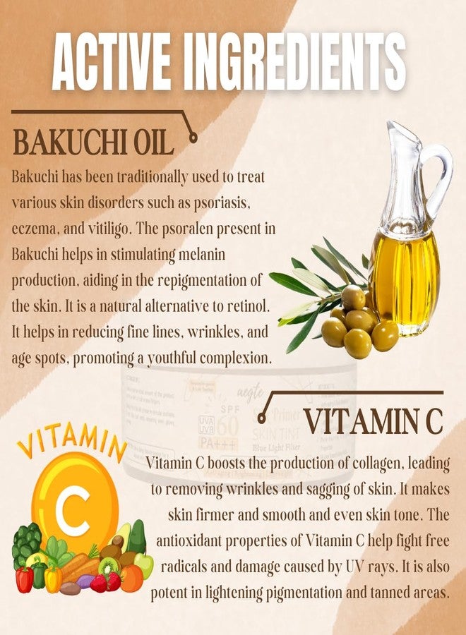 Aegte Blue Light filter Silk Primer Skin Tint with SPF 60 PA+++ Ant-aging & Lightweight Medium to Natural Coverage BB Foundation - Image 4