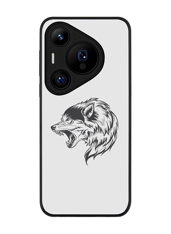 Stylizedd Rugged Black edge case for Huawei Pura 70, Slim fit Soft Case Flexible Rubber Edges Anti Drop TPU Gel Thin Cover -  Bear Growl - Image 1