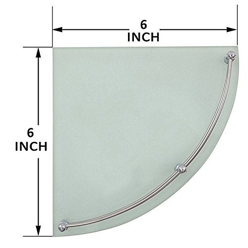 Flaner 6x6 Inch Wall Mount Glass Corner Shelf for Bathroom/Wall Stand/Bathroom Shelf/Wall Storage Shelf/Bathroom Rack/Kitchen Shelf(Pack of 2,Clear) - Image 3