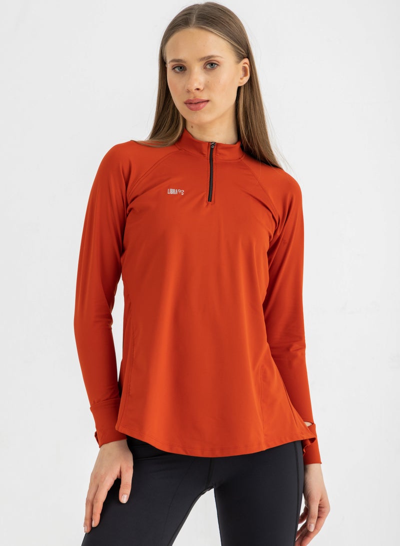 Libra Ruffle Top - Earth Red