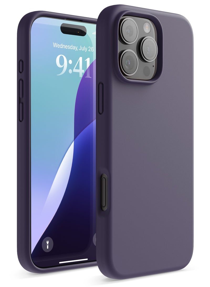 Elago Liquid Silicone for iPhone 16 Pro MAX Case Cover Full Body Protection, Shockproof, Slim, Anti-Scratch Soft Microfiber Lining - Deep Purple