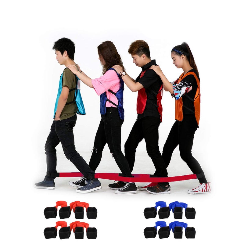 Hiverst Three Legged Race Bands, 2 Sets, Team Building, 3 Legged Race Bands, Outdoor Party Group Game for Kid Adult, Cooperative Team Race for Birthday Party, Relay Race, Field Day, Backyard Activity Game - Image 1