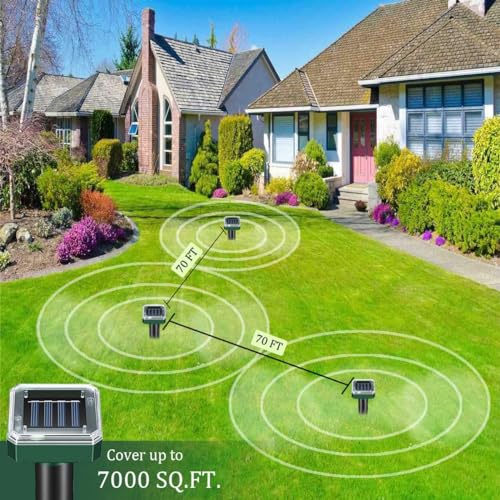 Ariie Mole Repellent Solar Powered, 8 Pack Waterproof Ultrasonic Gopher Vole Repellent Outdoor, Rat, Squirrel, Skunk, Repellent for Lawn Garden Yard - Image 5