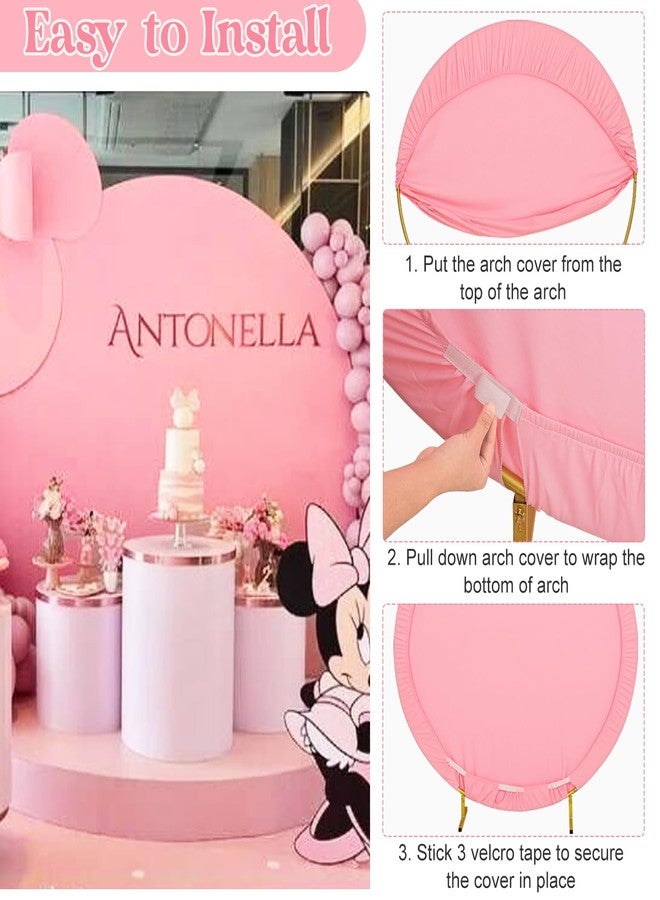 Fivenl 6.6FT Round Wedding Arch Cover for 6.6FT Circle Arch Stand, Thick Polyester Fabric Adjustable Circle Arch Backdrop Cover for Wedding Birthday Party Baby Shower Photography Decoration（Pink） - Image 5