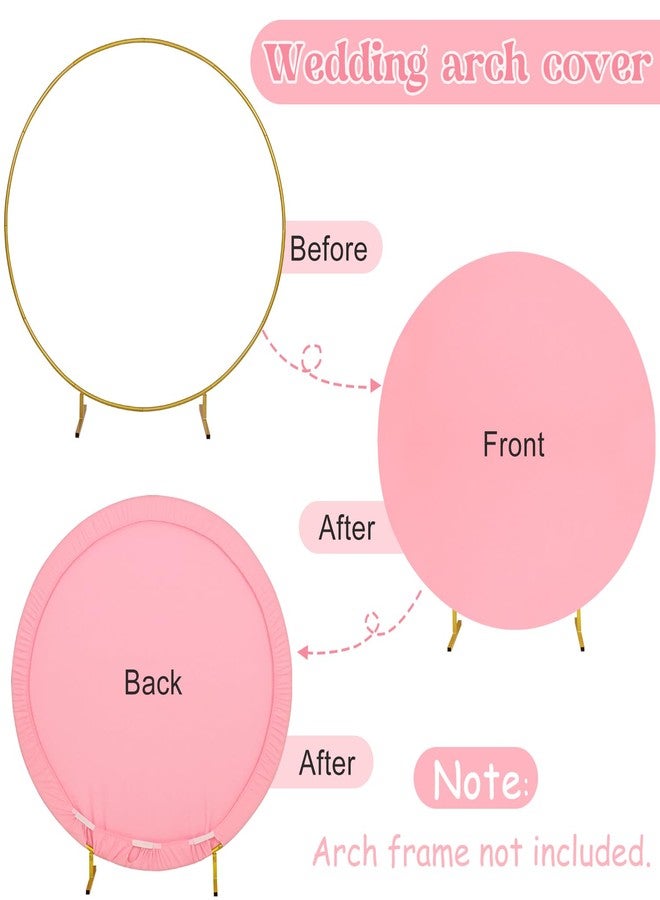 Fivenl 6.6FT Round Wedding Arch Cover for 6.6FT Circle Arch Stand, Thick Polyester Fabric Adjustable Circle Arch Backdrop Cover for Wedding Birthday Party Baby Shower Photography Decoration（Pink） - Image 3