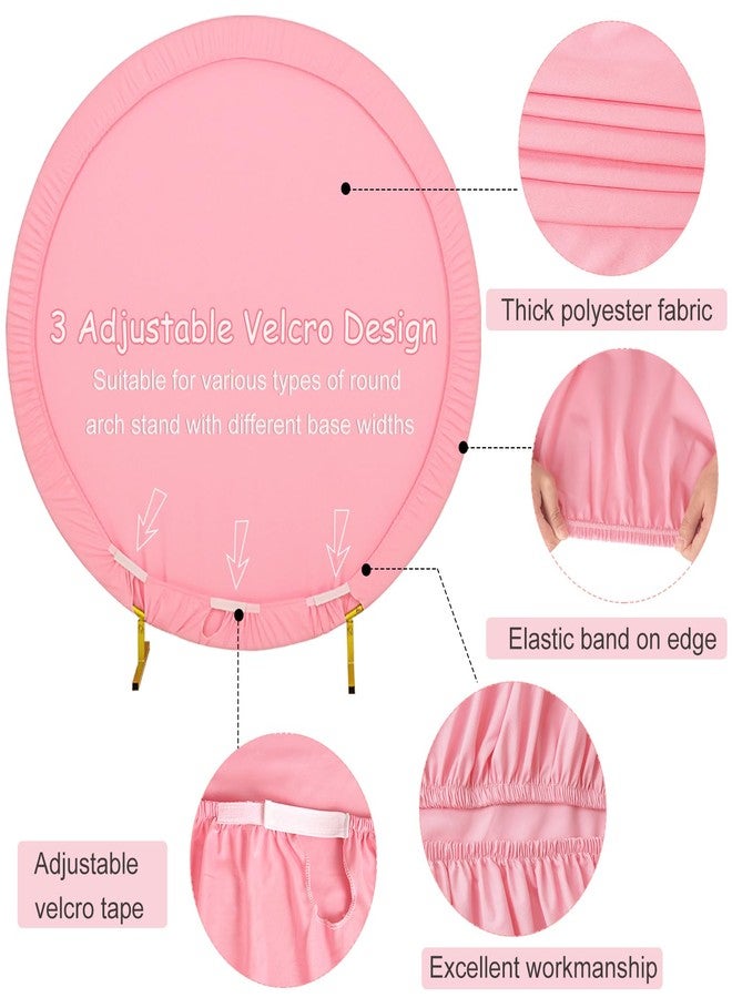 Fivenl 6.6FT Round Wedding Arch Cover for 6.6FT Circle Arch Stand, Thick Polyester Fabric Adjustable Circle Arch Backdrop Cover for Wedding Birthday Party Baby Shower Photography Decoration（Pink） - Image 4