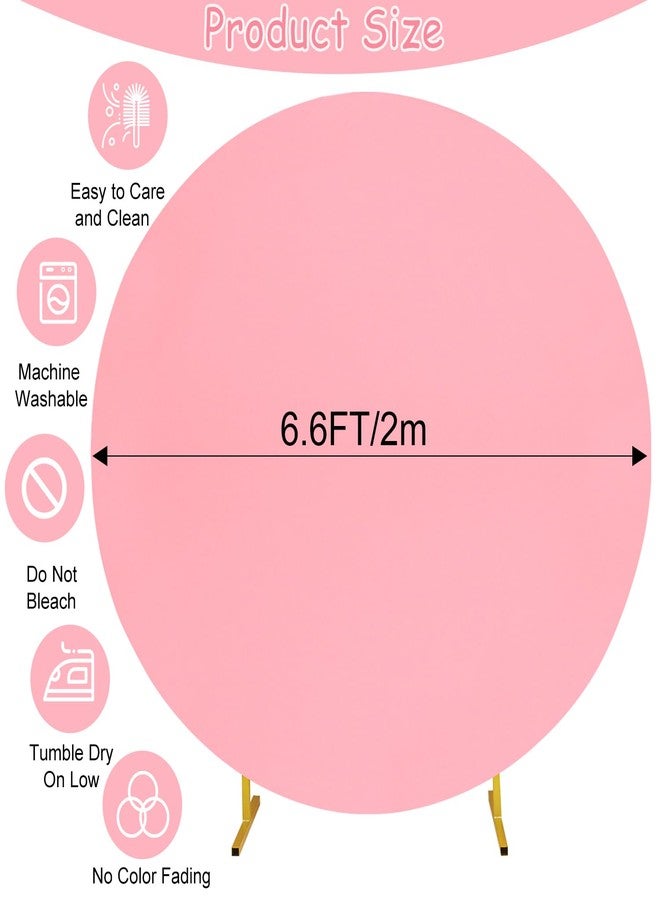Fivenl 6.6FT Round Wedding Arch Cover for 6.6FT Circle Arch Stand, Thick Polyester Fabric Adjustable Circle Arch Backdrop Cover for Wedding Birthday Party Baby Shower Photography Decoration（Pink） - Image 2