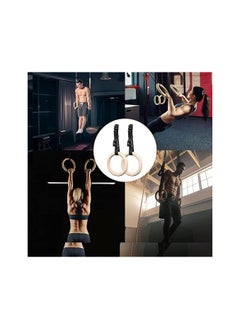 SportQ SportQ®Gymnastics Rings, Professional Olympic Wooden Gymnastics Rings with 5M Adjustable Buckle Straps; Anti-Slip Training Rings with Scale and Exercise Rings for Gymnastics, Bodybuilding, Pull Up  - Image 2