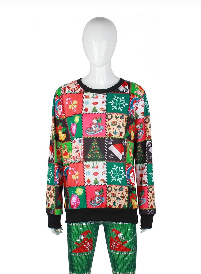 Loquat Autumn/winter New Santa Elk Shirt with Long Sleeves and round Neck - Image 1