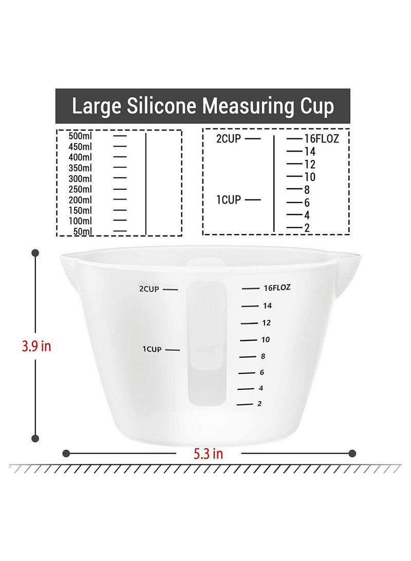 KASTWAVE Silicone Measuring Cups, Resin Mixing Pouring Cups for Epoxy Set of 2, Resin Jewelry Making, Non Stick Reusable Craft Measuring Cups 16 OZ - Image 2