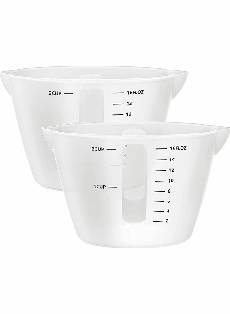 KASTWAVE Silicone Measuring Cups, Resin Mixing Pouring Cups for Epoxy Set of 2, Resin Jewelry Making, Non Stick Reusable Craft Measuring Cups 16 OZ - Image 1
