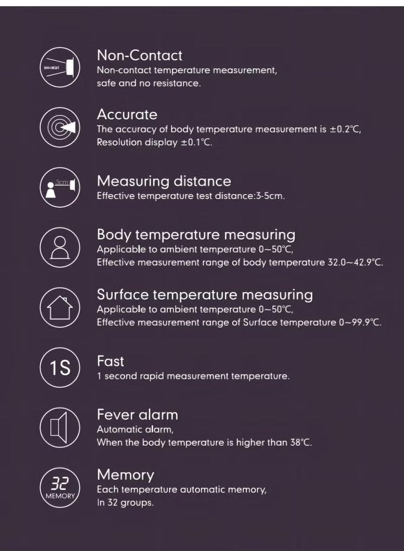 Hicomony Household Medical Grade Electronic Infrared Thermometer Baby Forehead/Ear Thermometer  - Image 3