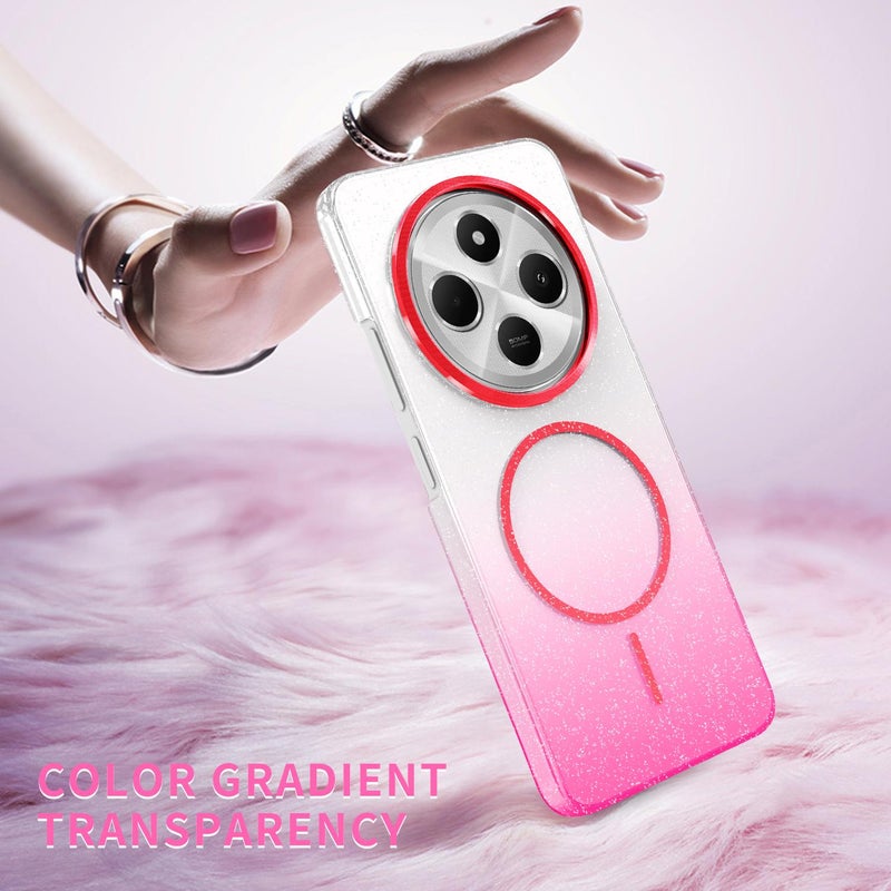 إيروريكس جراب هاتف Xiaomi Poco X7 5G مقاوم للصدمات من MagSafe بلون ذهبي لامع ومتدرج اللون (أزرق) - Image 5