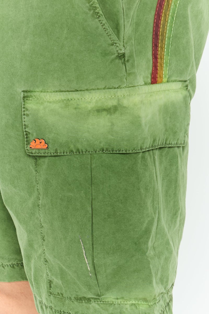 Sundek Men Brand Logo Cargo Shorts, Green - Image 3