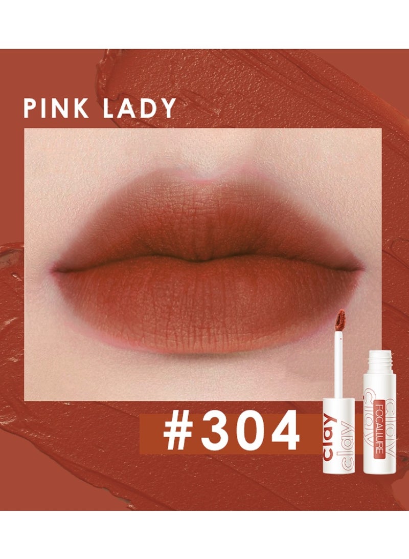 فوكالور أحمر شفاه سائل مخملي غير لامع بلمسة نهائية من الساتان لتغطية كاملة لون الشفاه عالي الصبغة للخدود والشفاه، مكياج شفاه ناعم ناعم خفيف الوزن وسريع الجفاف - 304 Pink Lady - Image 2