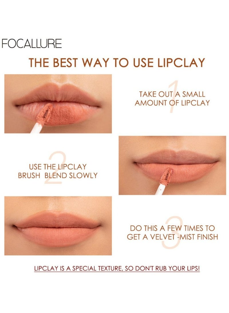 فوكالور أحمر شفاه سائل مخملي غير لامع بلمسة نهائية من الساتان لتغطية كاملة لون الشفاه عالي الصبغة للخدود والشفاه، مكياج شفاه ناعم ناعم خفيف الوزن وسريع الجفاف - 304 Pink Lady - Image 4