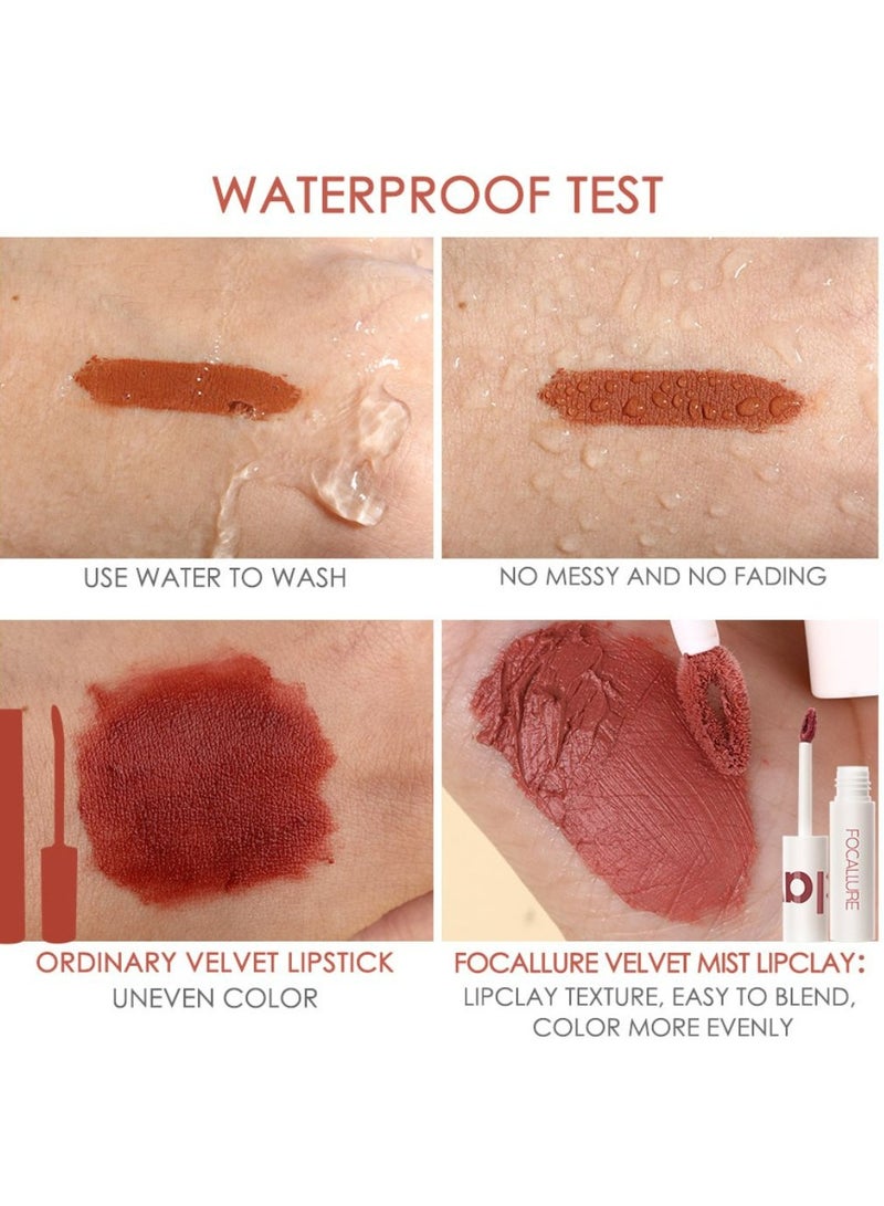 فوكالور أحمر شفاه سائل مخملي غير لامع بلمسة نهائية من الساتان لتغطية كاملة لون الشفاه عالي الصبغة للخدود والشفاه، مكياج شفاه ناعم ناعم خفيف الوزن وسريع الجفاف - 304 Pink Lady - Image 3