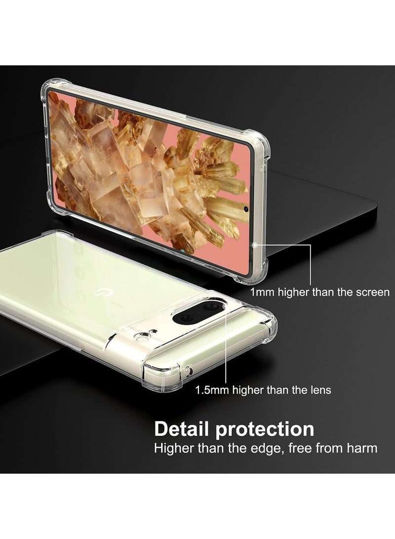 Techie مجموعة حافظة وواقي شاشة 2 في 1 لهاتف Google Pixel 8 - حافظة شفافة من مادة TPU مع واقي شاشة من الزجاج المقوى عالي الدقة - Image 3