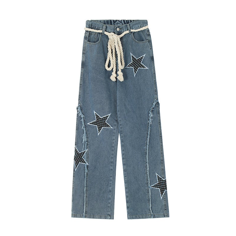 Unisex Classic Denim Jeans Loose Fit Daily Outdoor Wear - Image 1