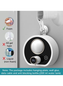 SYOSI Automatic Foam Soap Dispenser Wall Mounted Soap Dispenser with Night Light Rechargeable Touchless Soap Dispenser For Kitchen Bathroom School Office  - Image 2