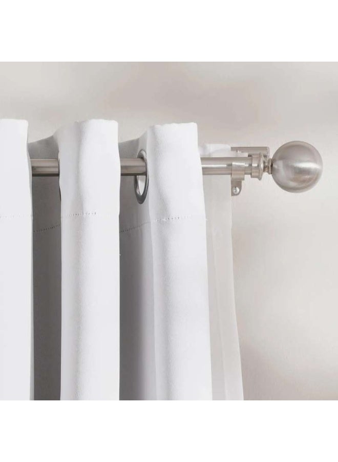 Pan Home Ball 19/16mm-19/16mm Double Curtain Rod Extendable 132x365cm-Satin Silver - 124JEP9900008 - Image 2