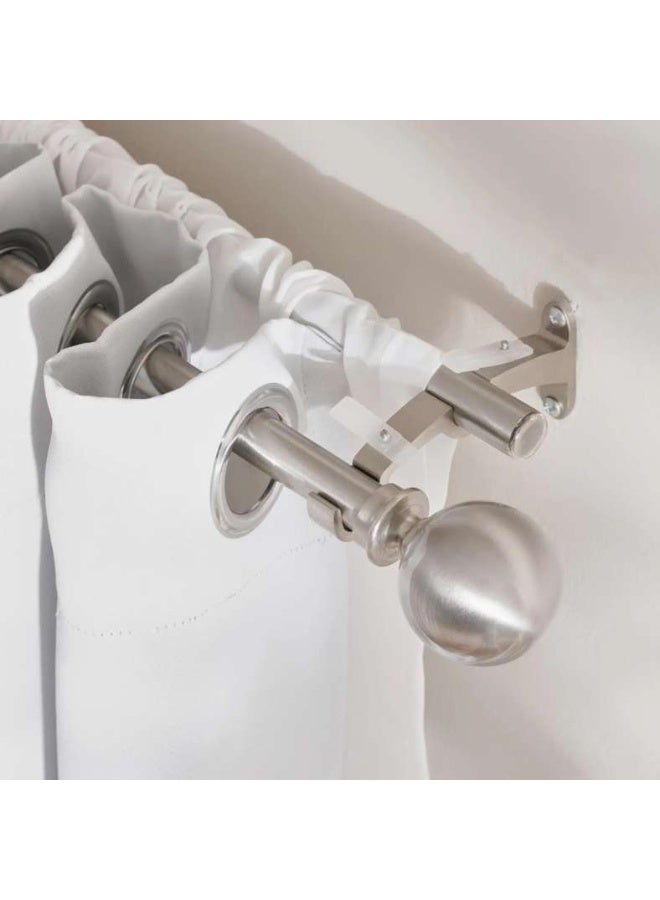 Pan Home Ball 19/16mm-19/16mm Double Curtain Rod Extendable 132x365cm-Satin Silver - 124JEP9900008 - Image 1