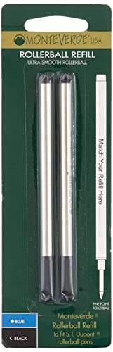 Monteverde Rollerball Refill to Fit Dupont Rollerball Pens, Fine Point, Black, 2 per Pack (T222BK) - Image 3