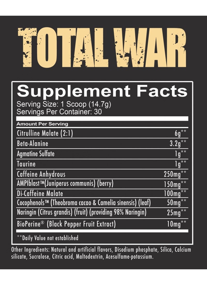 REDCON1 Total War Pre Workout Green Apple 30 Servings 444g - Image 2