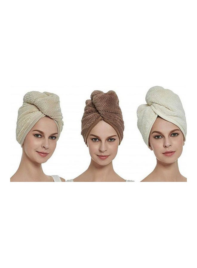 NIBEMINENT Soft Shower Hair Drying Towels Twist Turban Wrap Cap Great Gift For Long Pack of 3 Multicolour - Image 2