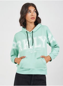 Regular Fit Slogan Print Hoodie