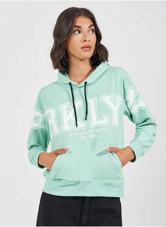 Styli - Regular Fit Slogan Print Hoodie - Image 1