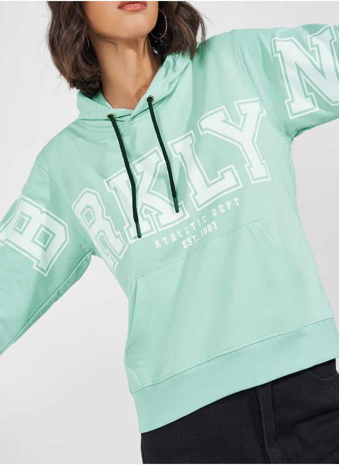 Styli - Regular Fit Slogan Print Hoodie - Image 1