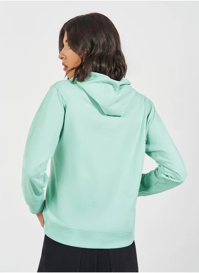 Styli Regular Fit Slogan Print Hoodie