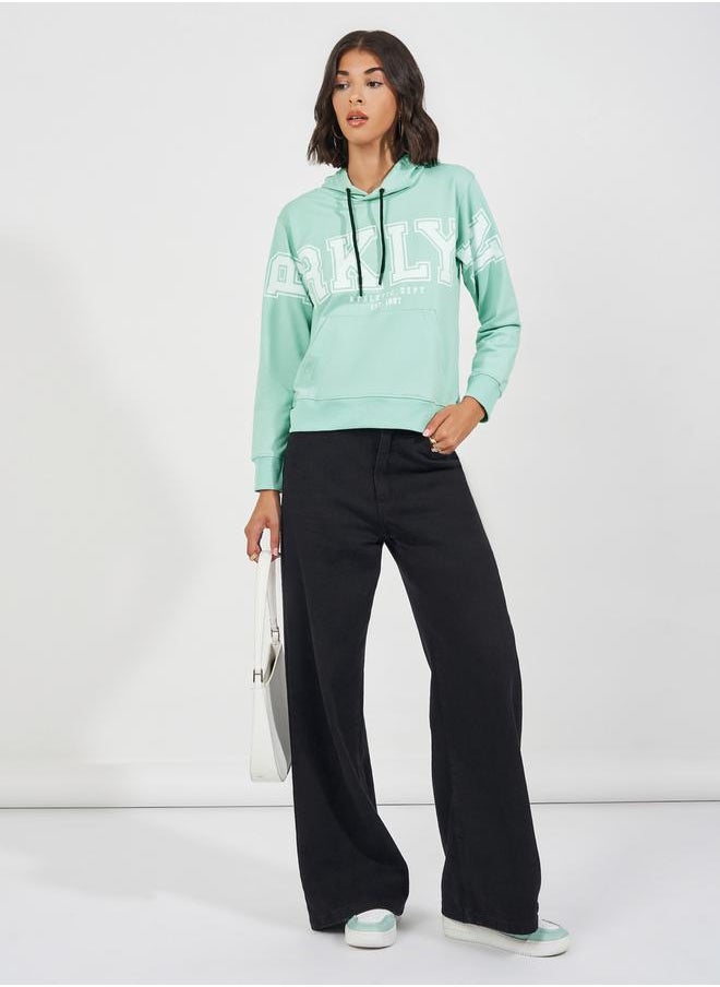 Styli - Regular Fit Slogan Print Hoodie - Image 1