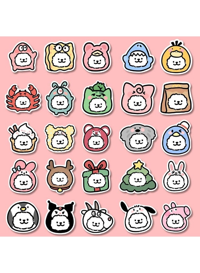 NIBEMINENT 66 Pcs Korean Line Puppy Head Cover Deco Kit Waterproof Stickers, High Definition Printing Bright Colors, Suitable for Laptop Skateboard Luggage Water Bottle Guitar DIY - Image 3