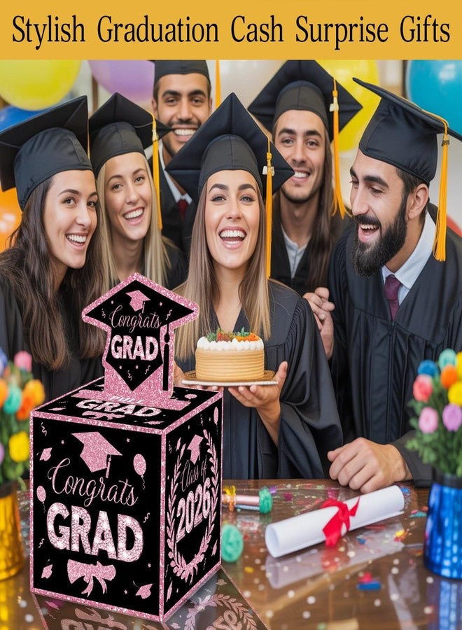 صندوق هدايا نقود التخرج من تشيل هوي 2026، أسود ووردي، حامل نقود لحفلة التخرج - Image 5