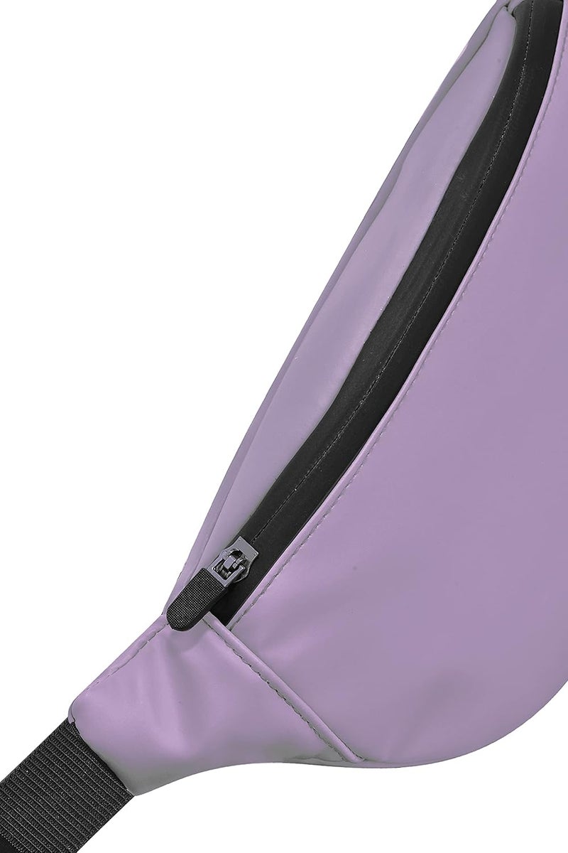 Syutm Unisex Premium Leather Waist Pack Travel Handy Hiking Zip Pouch Elegant Style Document Money Phone Belt Sport Bag for Men and Women Adjustable Strap(Purple Venus) - Image 3
