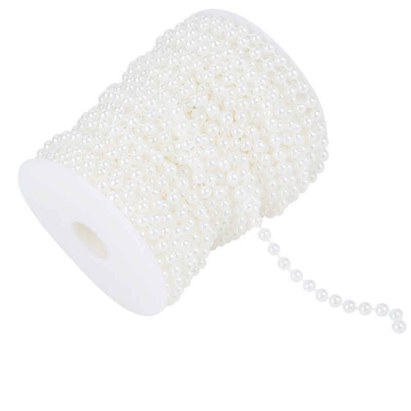 25m/roll Grinding Pearl Wire Beads Garland String DIY Wedding Decoration 6mm(white) - Image 3