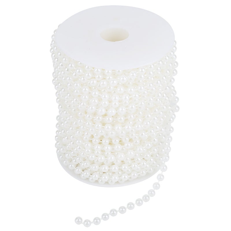 25m/roll Grinding Pearl Wire Beads Garland String DIY Wedding Decoration 6mm(white) - Image 1