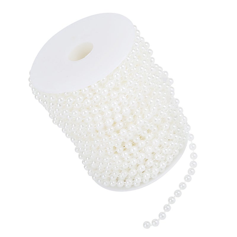 25m/roll Grinding Pearl Wire Beads Garland String DIY Wedding Decoration 6mm(white) - Image 2