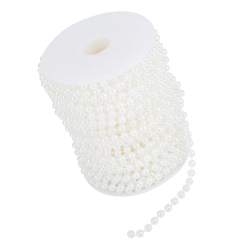 25m/roll Grinding Pearl Wire Beads Garland String DIY Wedding Decoration 6mm(white) - Image 5