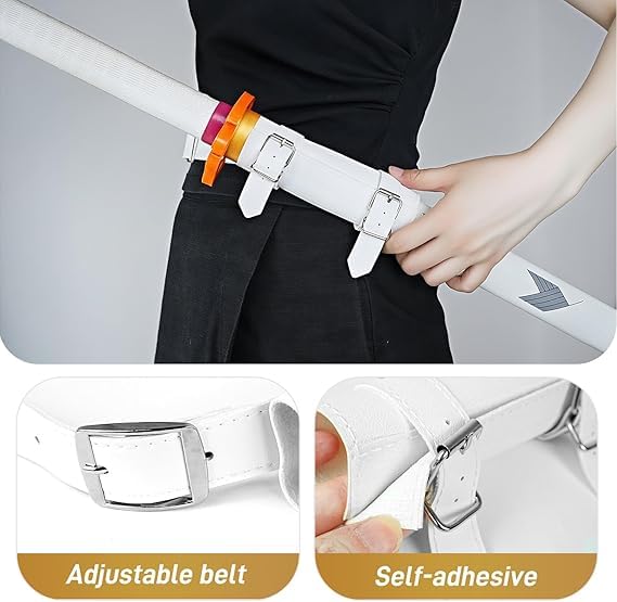 squishy Sword Holder, White Leather Belt Mount for Katana and Sword Display, Suitable for Cosplay, Medieval Reenactment, Stage Performance - Image 5