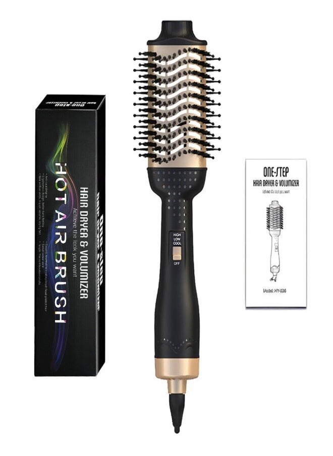 Generic - 3-in-1 Hair Dryer Brush, Hot Air Brush Ionic Heated Round Brush Makes Hair Smoother,Thermal Brush Get Natural Curls, Easy to Use, 30S Fast Heating - Image 1