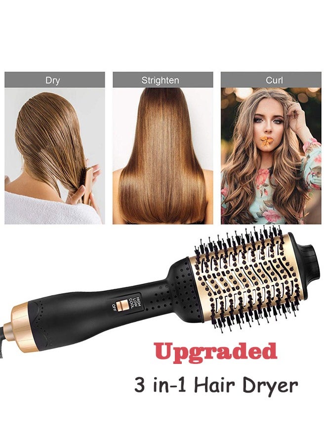 Generic - 3-in-1 Hair Dryer Brush, Hot Air Brush Ionic Heated Round Brush Makes Hair Smoother,Thermal Brush Get Natural Curls, Easy to Use, 30S Fast Heating - Image 1