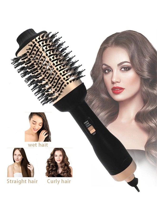 Generic - 3-in-1 Hair Dryer Brush, Hot Air Brush Ionic Heated Round Brush Makes Hair Smoother,Thermal Brush Get Natural Curls, Easy to Use, 30S Fast Heating - Image 1