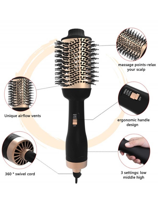 Generic - 3-in-1 Hair Dryer Brush, Hot Air Brush Ionic Heated Round Brush Makes Hair Smoother,Thermal Brush Get Natural Curls, Easy to Use, 30S Fast Heating - Image 1