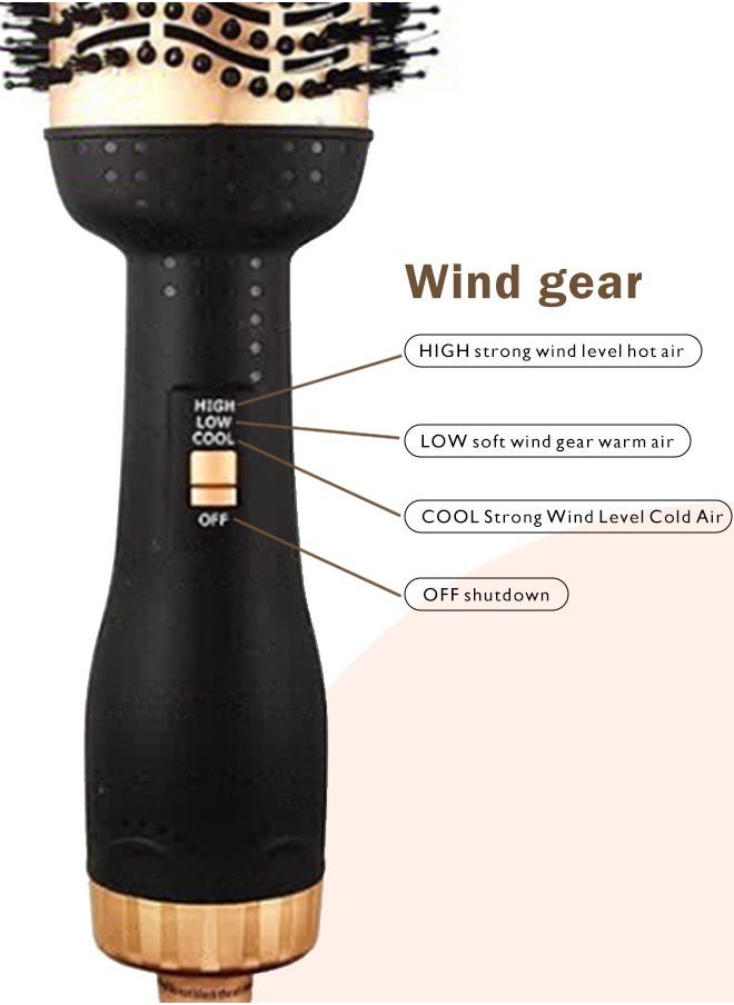 Generic - 3-in-1 Hair Dryer Brush, Hot Air Brush Ionic Heated Round Brush Makes Hair Smoother,Thermal Brush Get Natural Curls, Easy to Use, 30S Fast Heating - Image 1