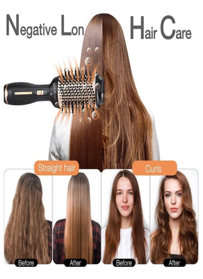 Generic - 3-in-1 Hair Dryer Brush, Hot Air Brush Ionic Heated Round Brush Makes Hair Smoother,Thermal Brush Get Natural Curls, Easy to Use, 30S Fast Heating - Image 1